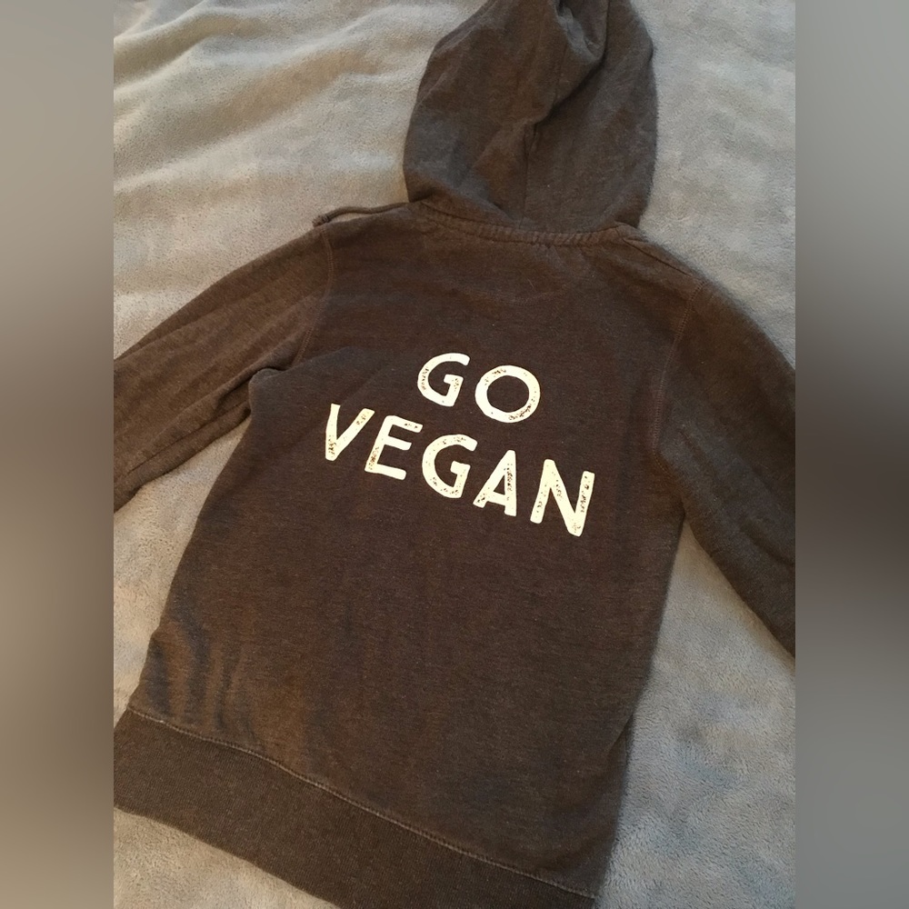 Go vegan zip up sweatshirt XS